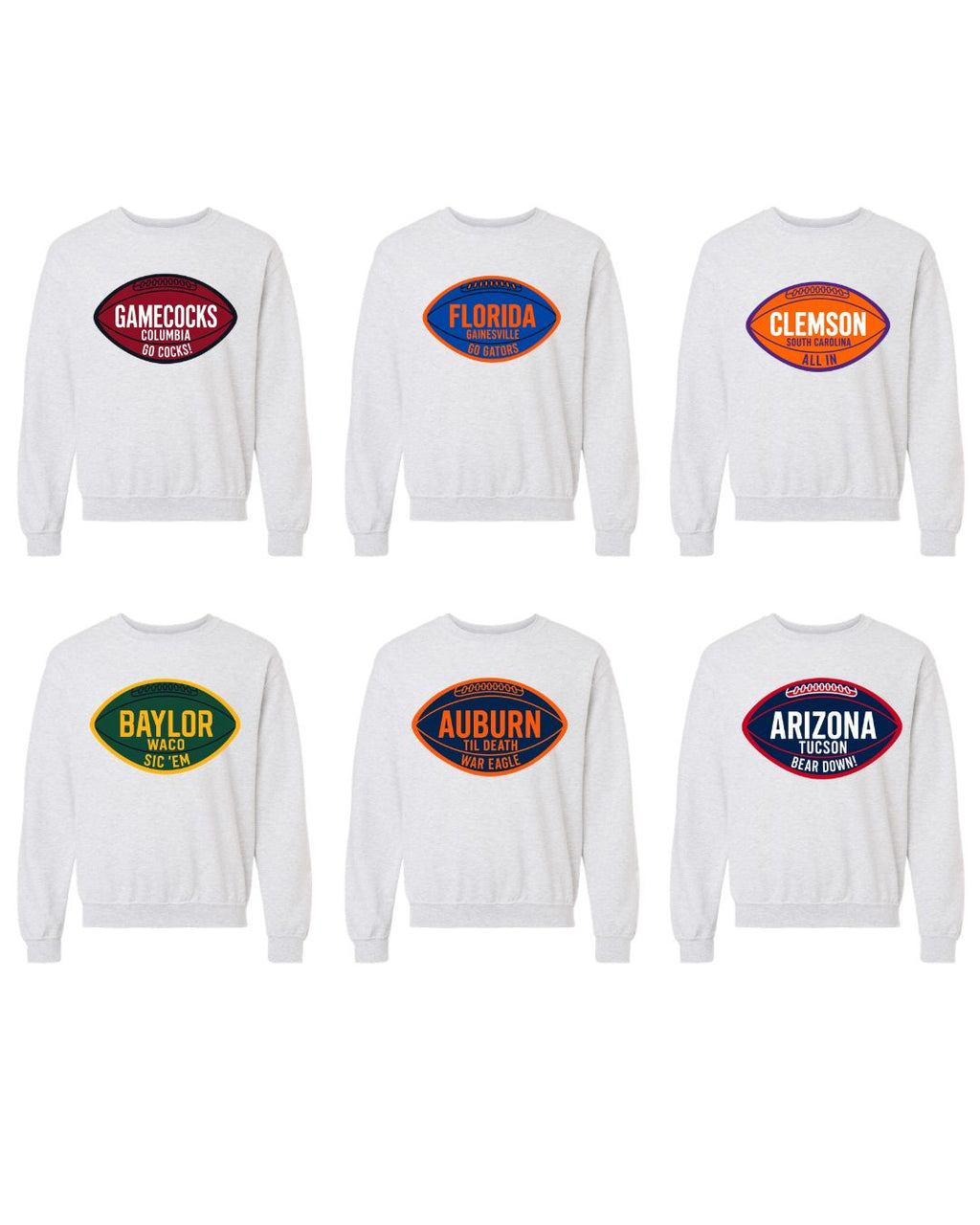 COLLEGE FOOTBALL CREWNECKS