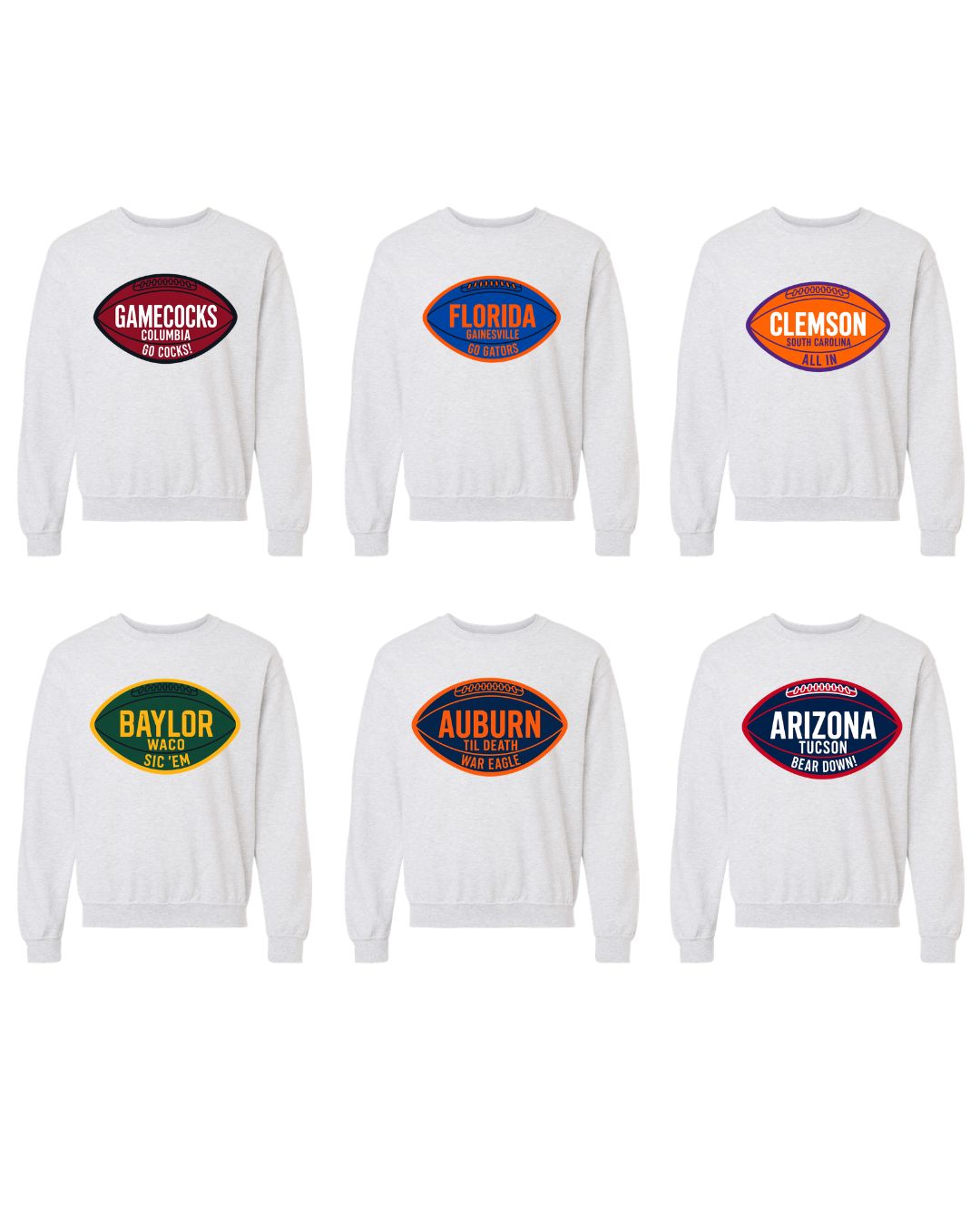 COLLEGE FOOTBALL CREWNECKS
