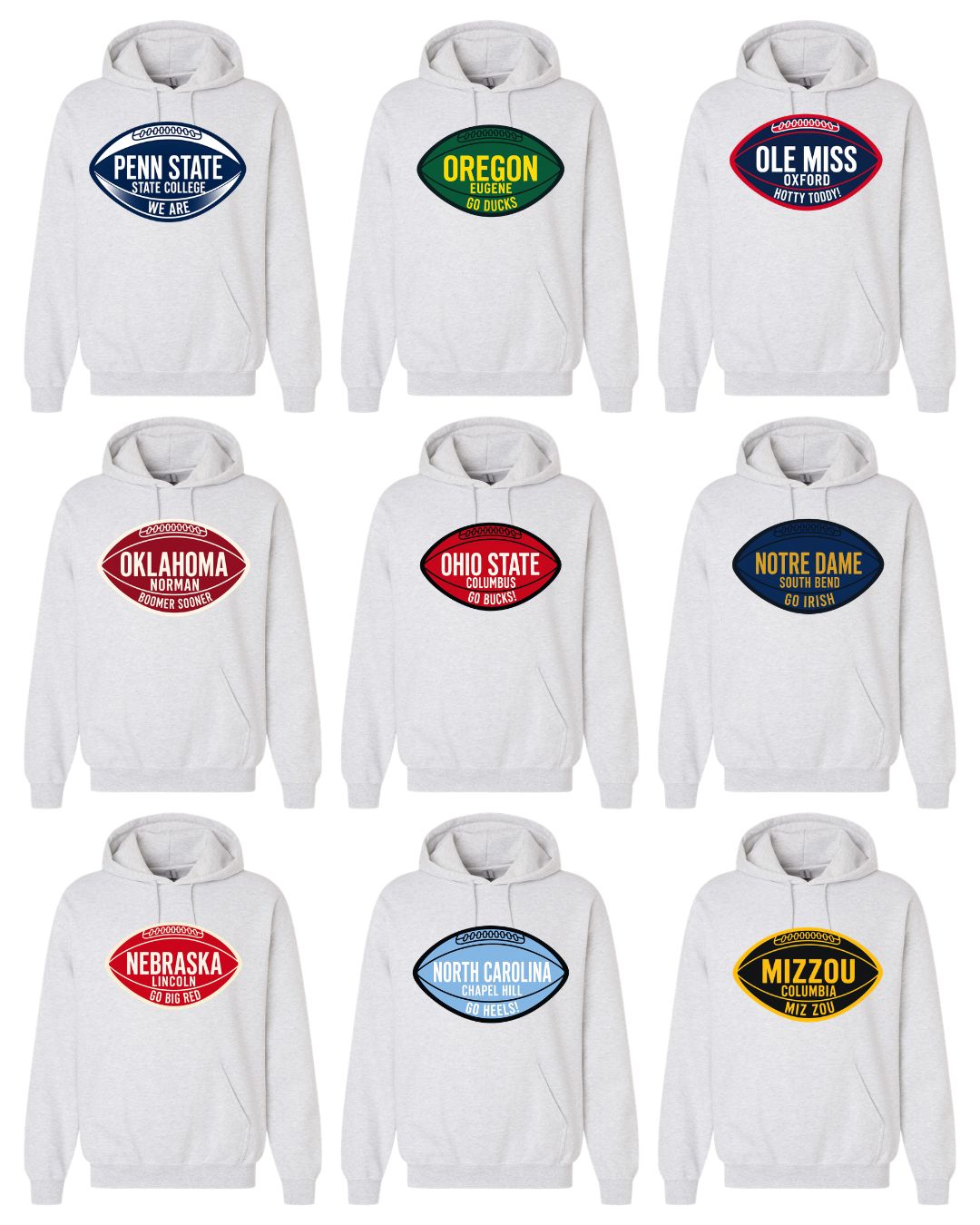 COLLEGE FOOTBALL HOODIES