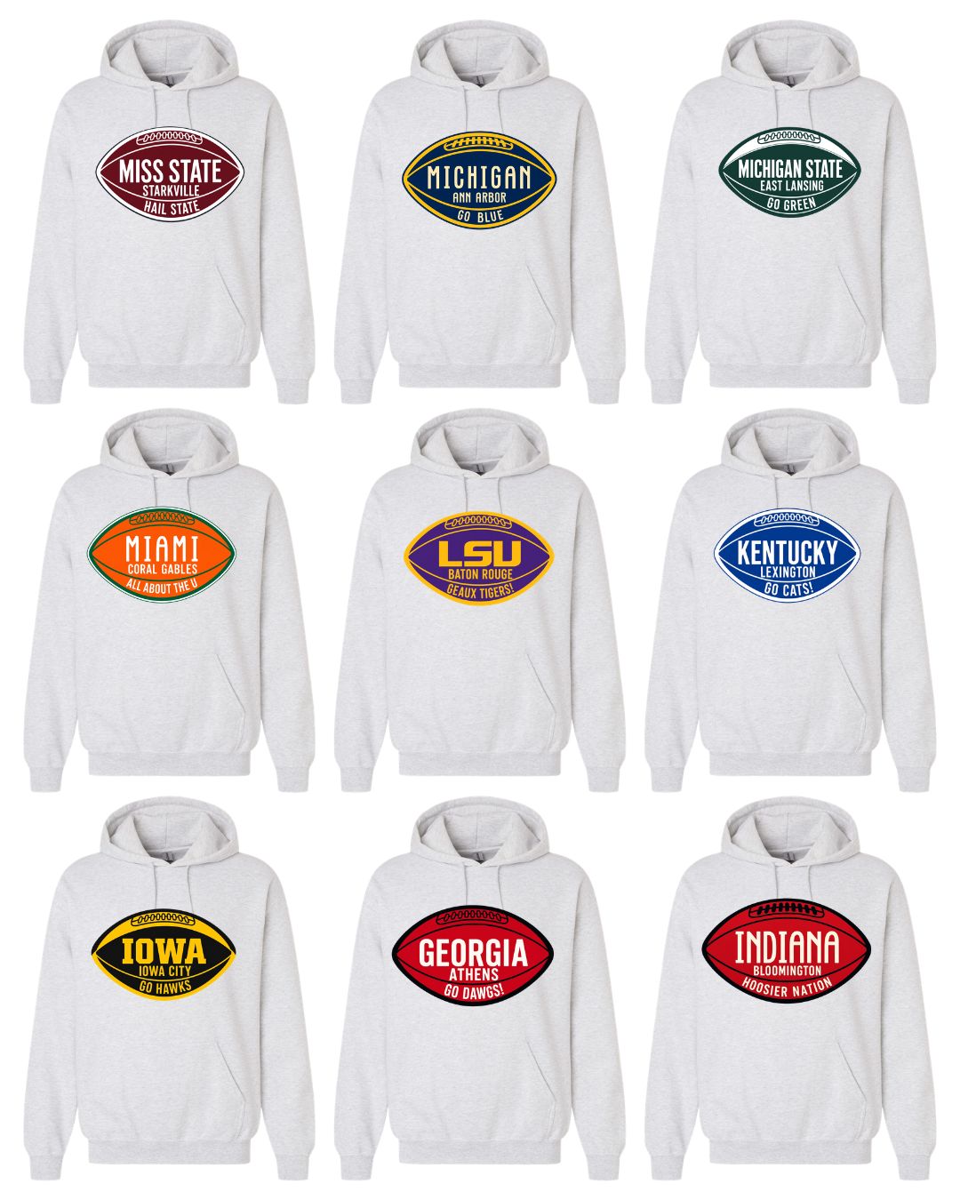 COLLEGE FOOTBALL HOODIES